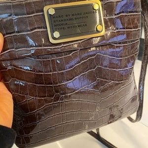 Brown Marc Jacobs Patent Leather Cross Body Bag